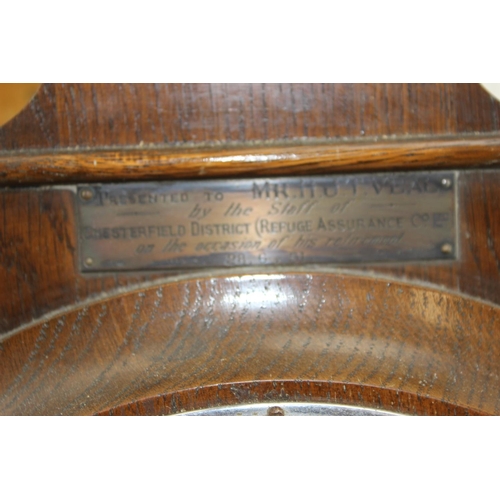 1419 - A vintage oak cased barometer by Smiths - this lot is being sold for Charity on behalf of Oxfam