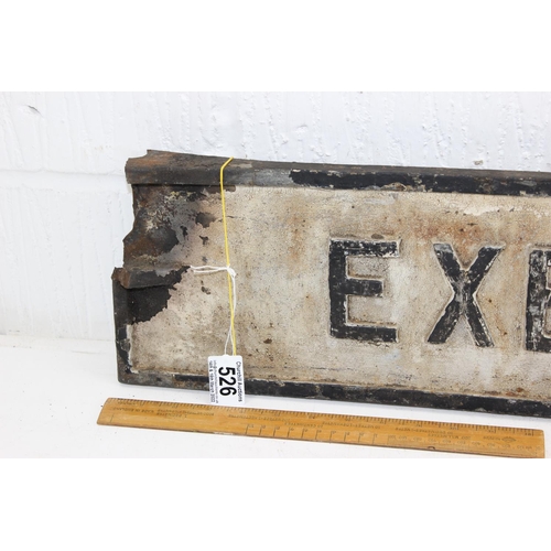 526 - An early to mid 20th century cast iron road sign, 'Exeter 1 Mile A377'