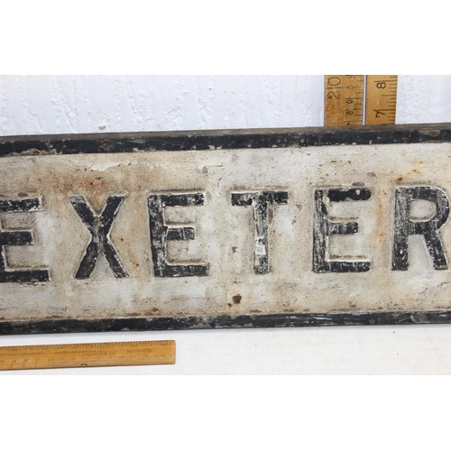 526 - An early to mid 20th century cast iron road sign, 'Exeter 1 Mile A377'