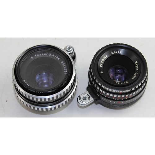 720 - Qty of misc camera related items to inc Exakta camera, Meyer-Optik Görlitz lenses to inc 5.5/180, 2.... 