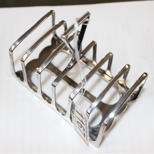 1167 - An antique 6 slice silver toast rack, Sheffield 1936 by James Dixon & Sons, approx 141g gross