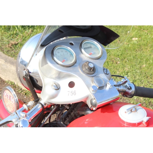 756 - 1965 Royal Enfield 250cc Continental GT motorcycle or motorbike fitted with a 4 speed Crusader engin... 