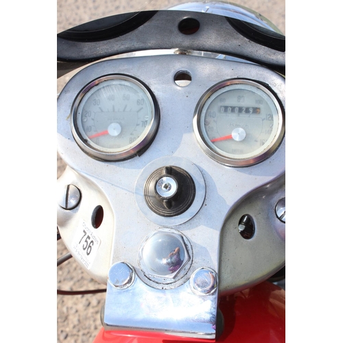 756 - 1965 Royal Enfield 250cc Continental GT motorcycle or motorbike fitted with a 4 speed Crusader engin... 