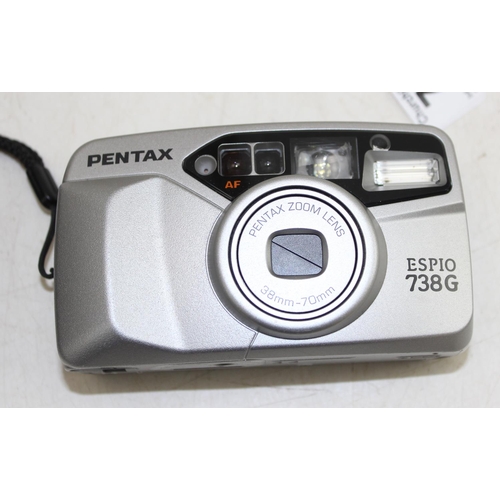 724 - Pentax Espio 738G 35mm film camera, with case