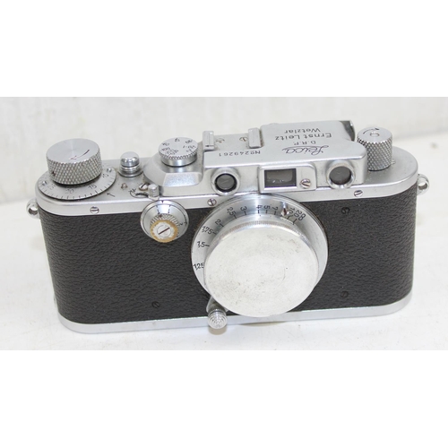 727 - Leica DRP Ernst Leitz Wetzlar Germany camera, with Elmar f=5cm 1:3.5 lens with lens cap, in original... 