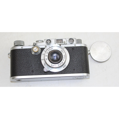 727 - Leica DRP Ernst Leitz Wetzlar Germany camera, with Elmar f=5cm 1:3.5 lens with lens cap, in original... 