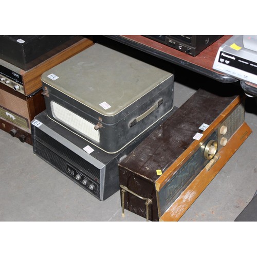 812 - 7 assorted vintage record players and radios to inc HMV radio & Philips record player etc