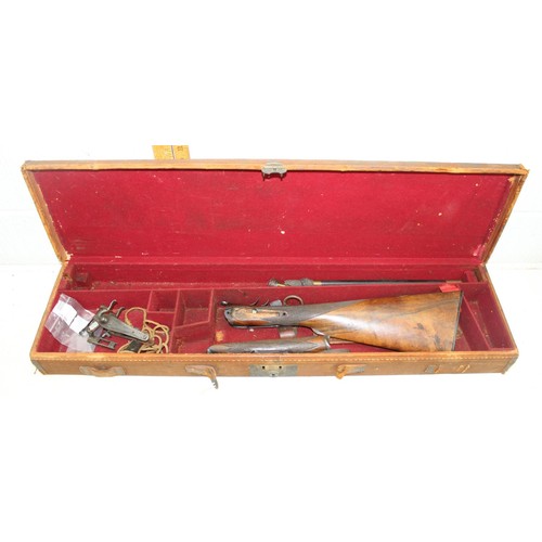 1009 - Vintage gun case and various gun parts