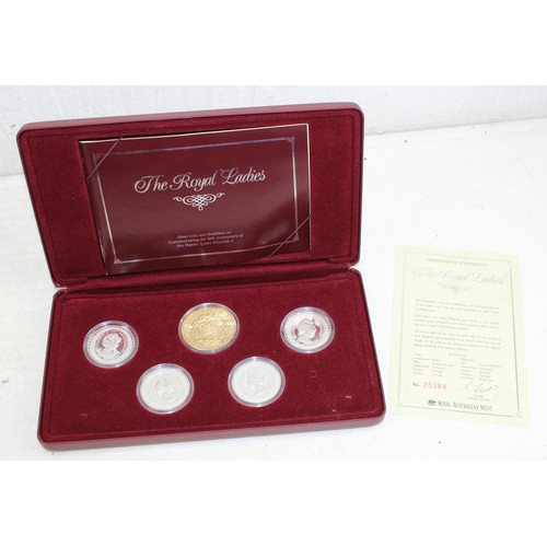 1302 - Royal Australian Mint “The Royal Ladies” limited edition set of 4 925 Silver Coins (each 33.63g) & 1... 