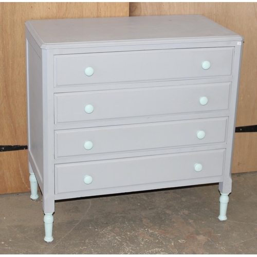 29 - Grey painted white 4 drawer chest of drawers
