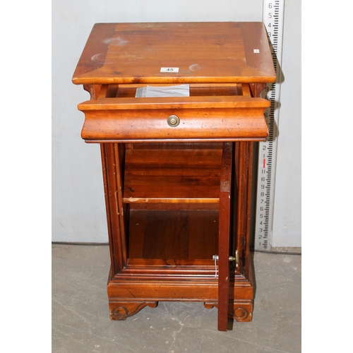 45 - Small wooden bedside cabinet or pot cupboard