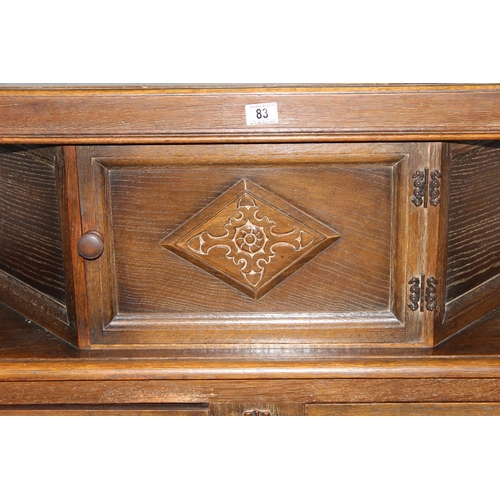 83 - Jacobean style Oak court cupboard, 17th century style