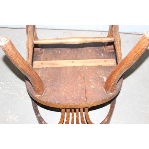 86 - Early 20th century light oak armchair