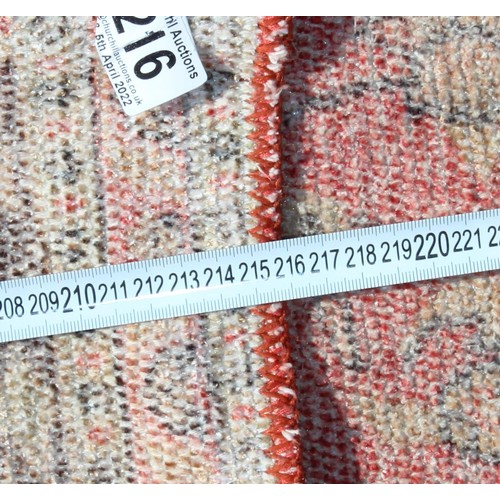 216 - 2 vintage flat weave rugs, approx 216cm x 149cm