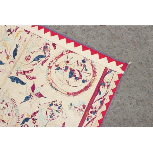 198 - A large unfinished Asian needlework panel