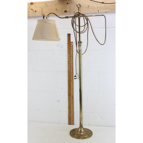 234 - Brass floor standing standard lamp