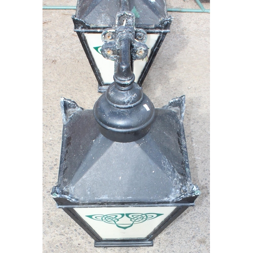 236 - A pair of Victorian style painted aluminium wall mounted street lamps