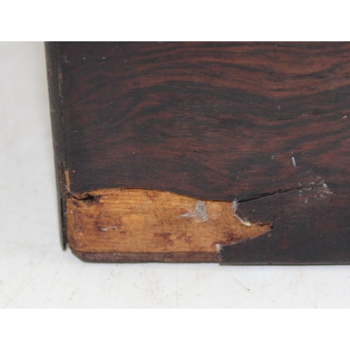 278 - An antique Rosewood writing slope with Mother of Pearl inlay