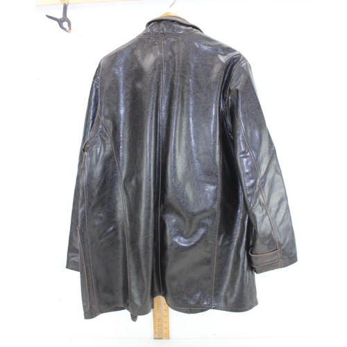 183 - Armani brown leather jacket, size large