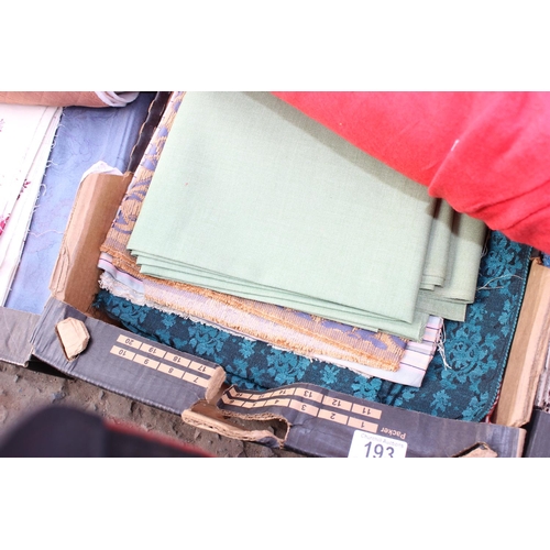 193 - Three boxes of various material remnants