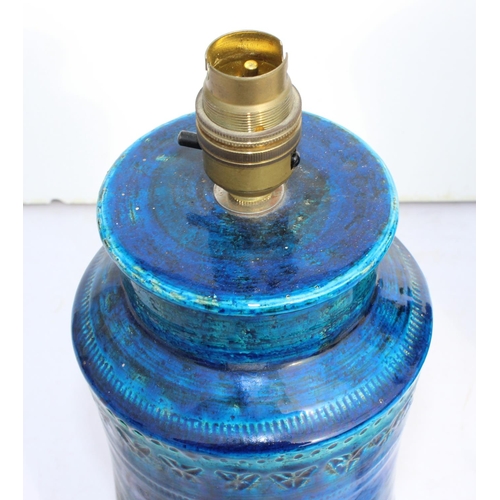 239 - 2 retro blue Italian pottery decorative table lamps
