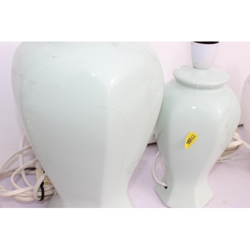 240 - 6 various china and glass table lamps to include Poole