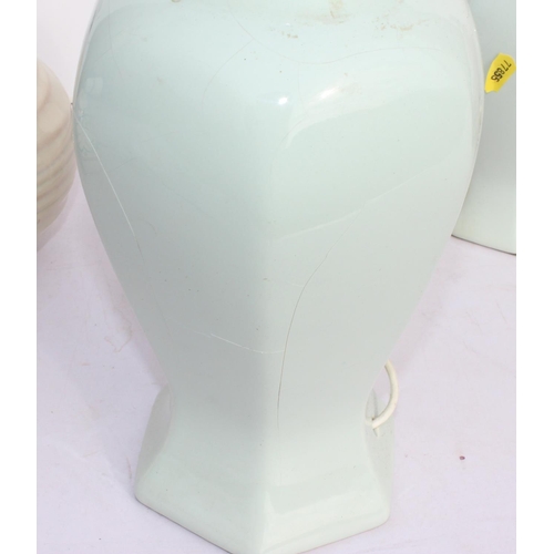 240 - 6 various china and glass table lamps to include Poole