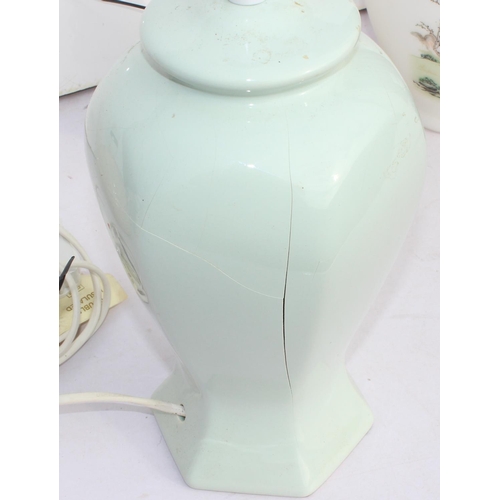 240 - 6 various china and glass table lamps to include Poole
