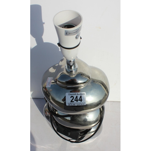 244 - A pair of Habitat silver table lamps with shades