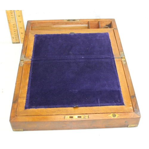 271 - Antique writing slope with brass corners