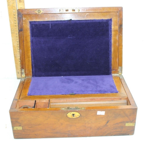 271 - Antique writing slope with brass corners