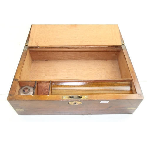 271 - Antique writing slope with brass corners