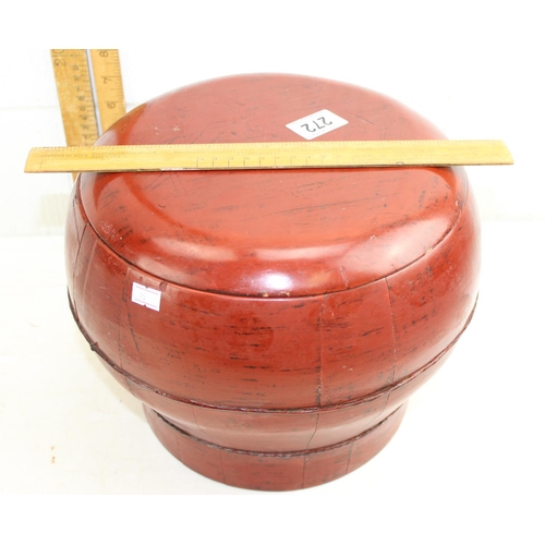 272 - Oriental lacquered wooden rice bowl
