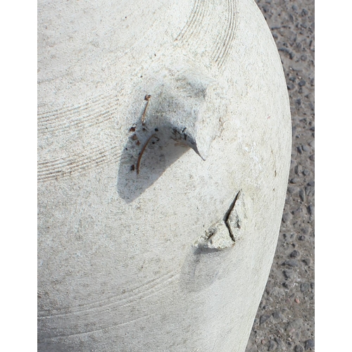 346 - Large terracotta olive Jar with lime wash