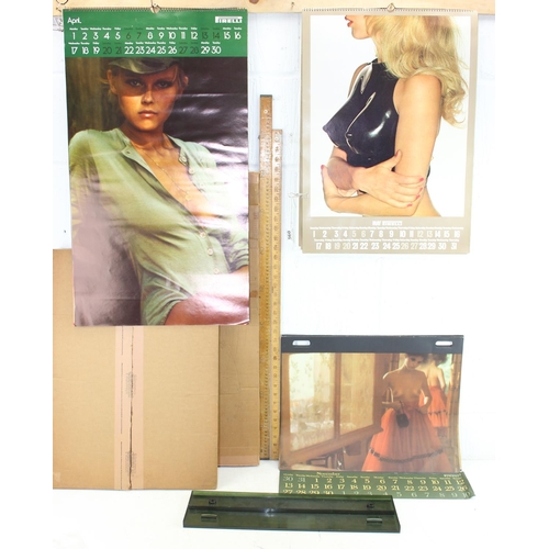 560 - 3 Pirelli calendars, 1972, 73 & 74 and a plastic calendar holder
