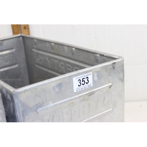353 - 2 vintage metal Walls ice cream tubs