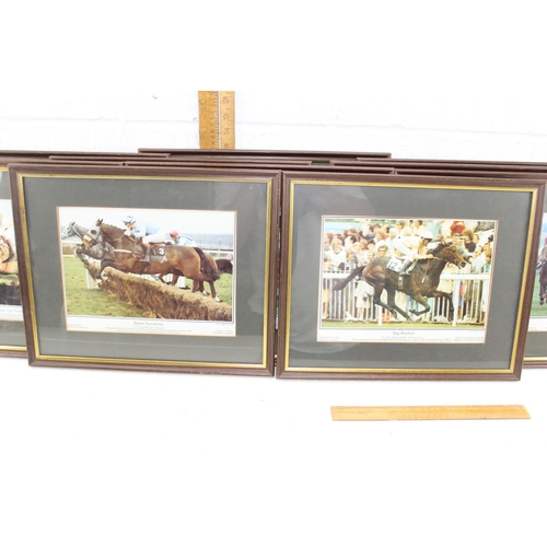 519 - 10 framed horse racing prints