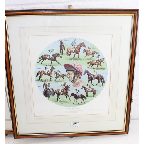 521 - Horse Racing Autograph - Framed & glazed limited edition Epsom's Tribute to Lester Piggott 1970-1984... 