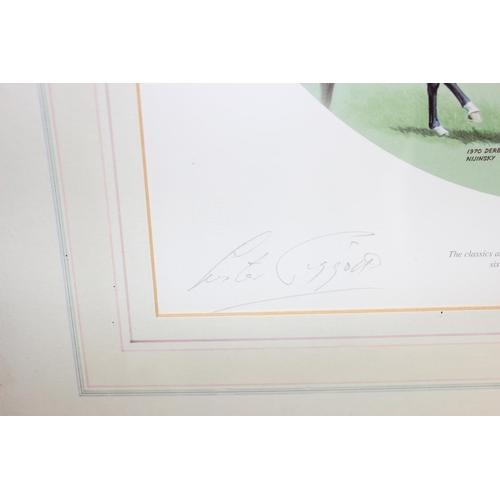 521 - Horse Racing Autograph - Framed & glazed limited edition Epsom's Tribute to Lester Piggott 1970-1984... 