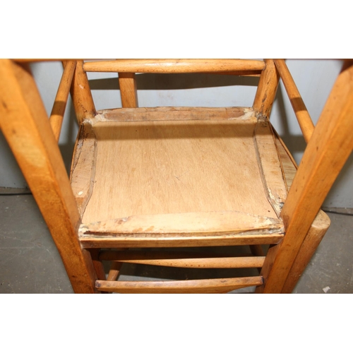 164 - 2 vintage church chapel chairs