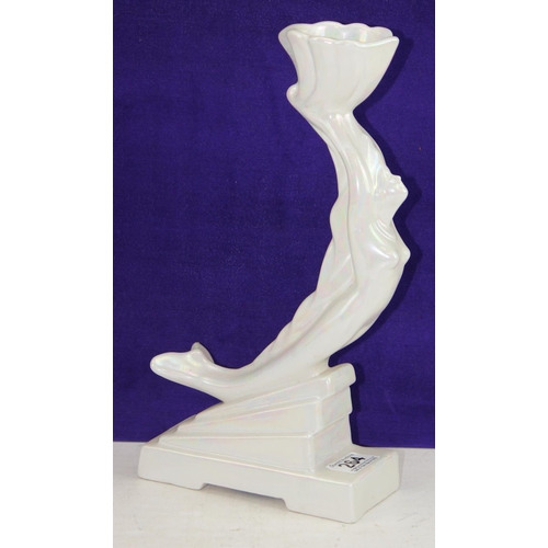 266C - Art Deco style ceramic iridescent stylized table lamp base formed as a Mermaid and a retro style lam... 