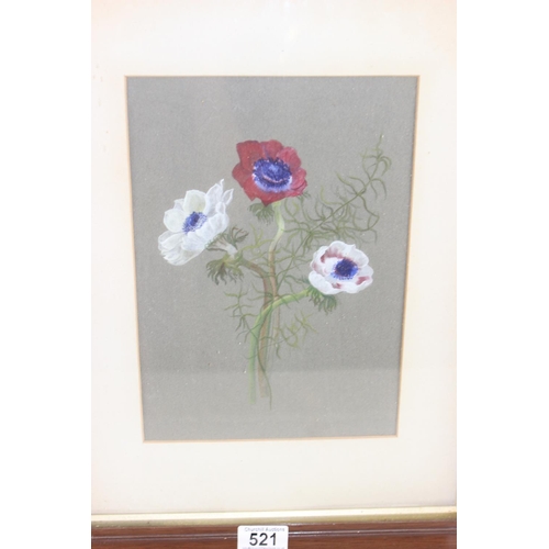549I - A pair of early 20th century floral watercolour in oak frames, unsigned
