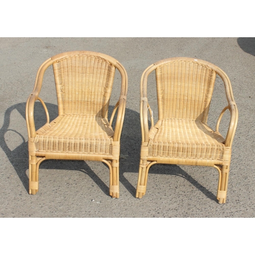 156 - Pair of conservatory cane/wicker chairs