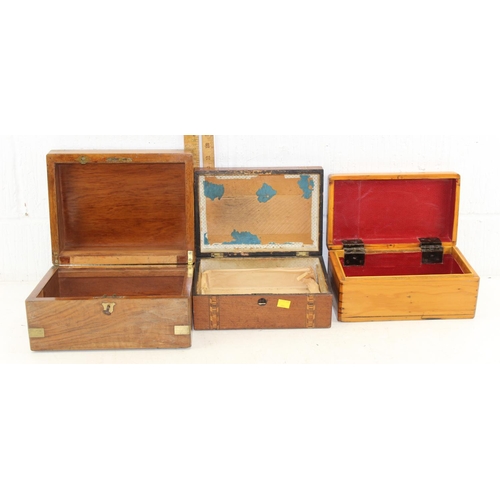 286 - 3 antique and vintage wooden boxes
