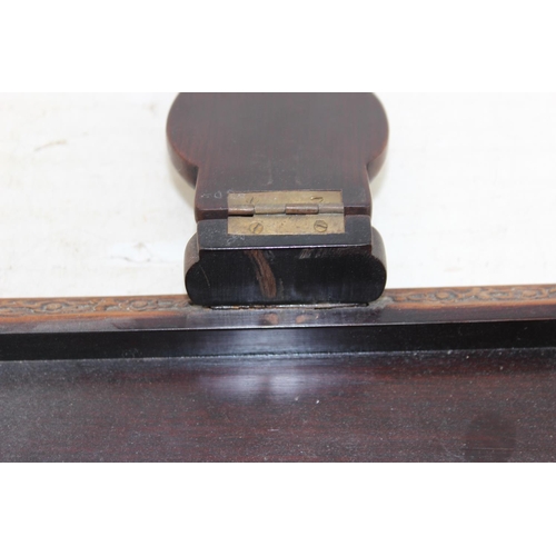 292 - An unusual Chinese carved wooden box with strap hinge, possibly a card or games box, likely early 20... 