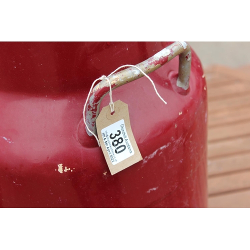 380 - A 1950's dated toleware painted aluminium milk churn, dated
