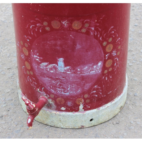 380 - A 1950's dated toleware painted aluminium milk churn, dated