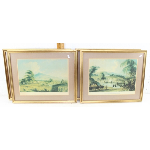 443 - A set of 6 Heritage Fine Art limited edition prints after T. Baines, in gilt frames