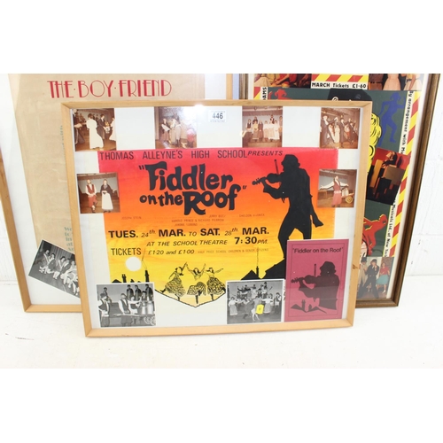 446 - 3 framed amateur theatre production displays