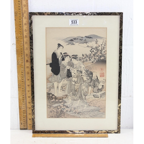 533 - After Kubu Shunman, The Ide Jewel River, Japanese woodblock print, likely early 20th century